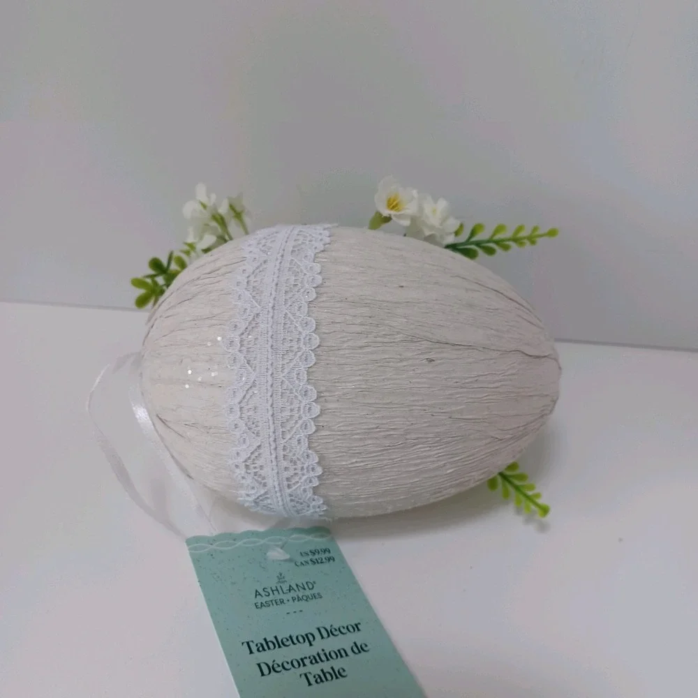 Easter Spring‎ Floral Egg Figurine Tabletop Decor 6